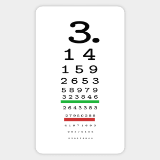 Pi number in vision test Sticker